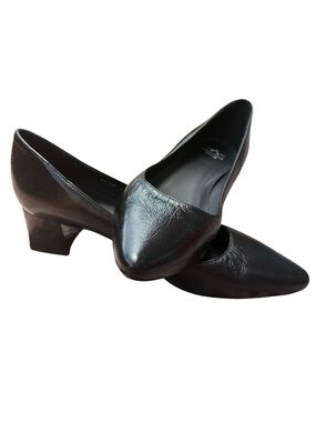 Aquatalia Pasha Black Weatherproof Leather Pumps Made in Italy 10.5M NWOB